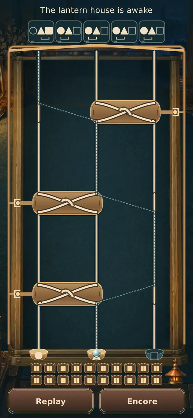 Assembled HingeWake preview with wooden hinged gates inside a lantern-house frame