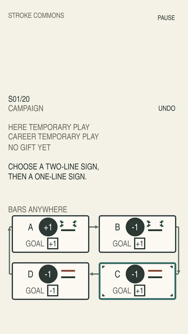 Assembled StrokeCommons preview with four signs and linked positive and negative goals